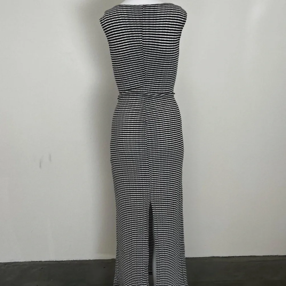 BYER TOO! Dress - Chic Black and White Striped Maxi Body Dress 90s - Picture 6 of 7